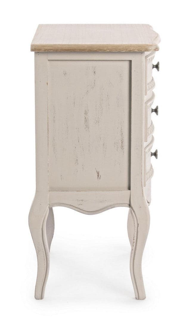 Comodino "Clarisse" per camera, Struttura In Legno Paulownia Con Piano Impiallacciato in Comodini Decor Space - Altamura, commercioVirtuoso.it