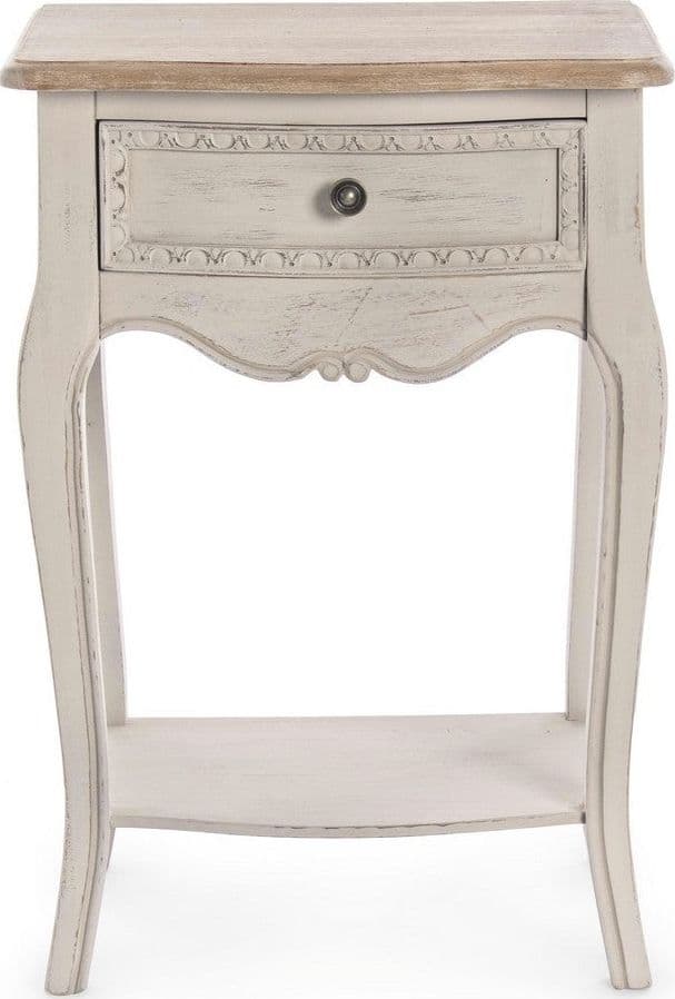 Comodino "Clarisse" per camera, Struttura In Legno Paulownia Con Piano Impiallacciato in Comodini Decor Space - Altamura, commercioVirtuoso.it