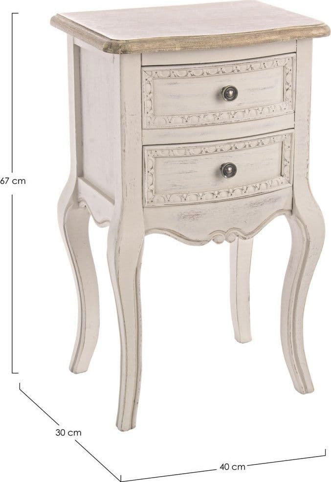 Comodino "Clarisse" per camera, Struttura In Legno Paulownia Con Piano Impiallacciato in Comodini Decor Space - Altamura, commercioVirtuoso.it