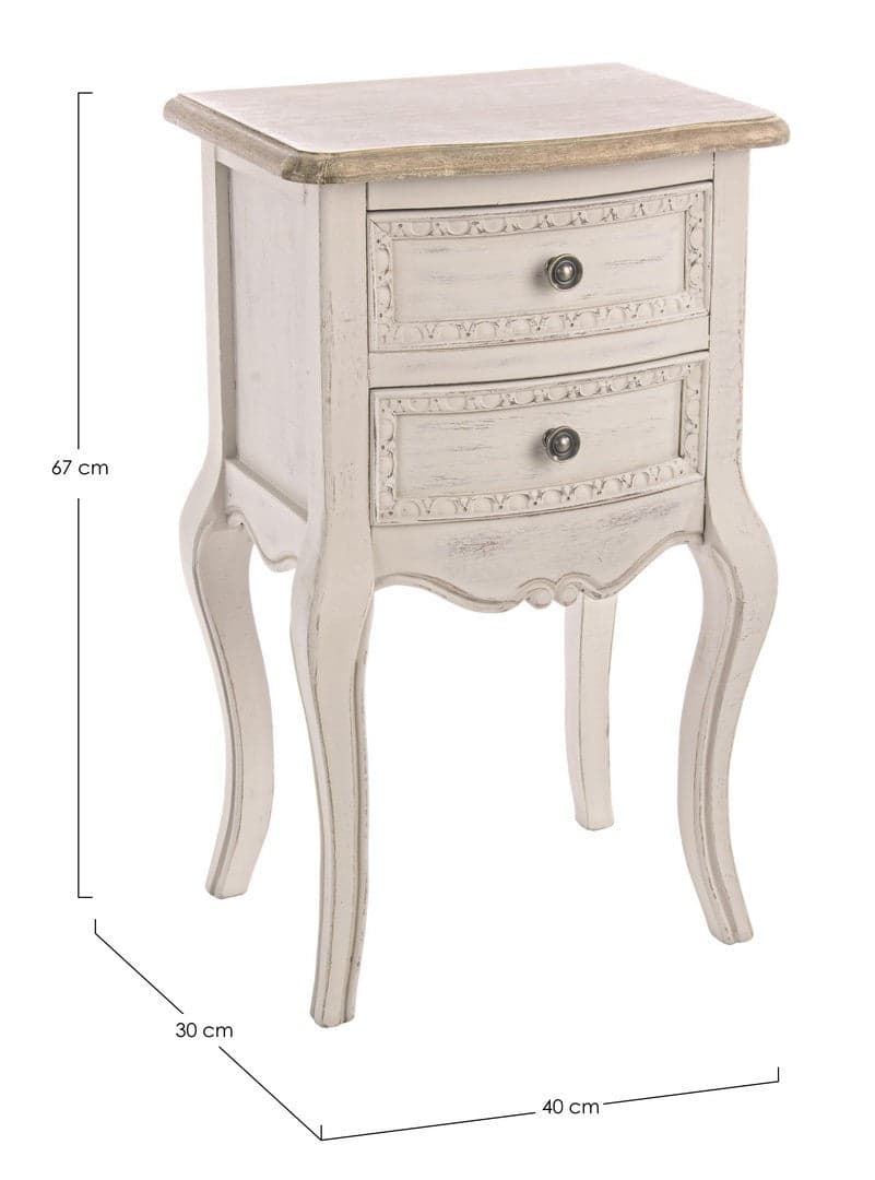 Comodino "Clarisse" per camera, Struttura In Legno Paulownia Con Piano Impiallacciato in Comodini Decor Space - Altamura, commercioVirtuoso.it
