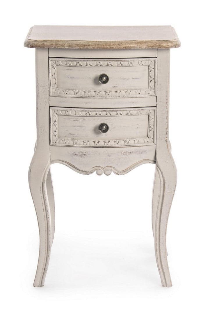 Comodino "Clarisse" per camera, Struttura In Legno Paulownia Con Piano Impiallacciato in Comodini Decor Space - Altamura, commercioVirtuoso.it