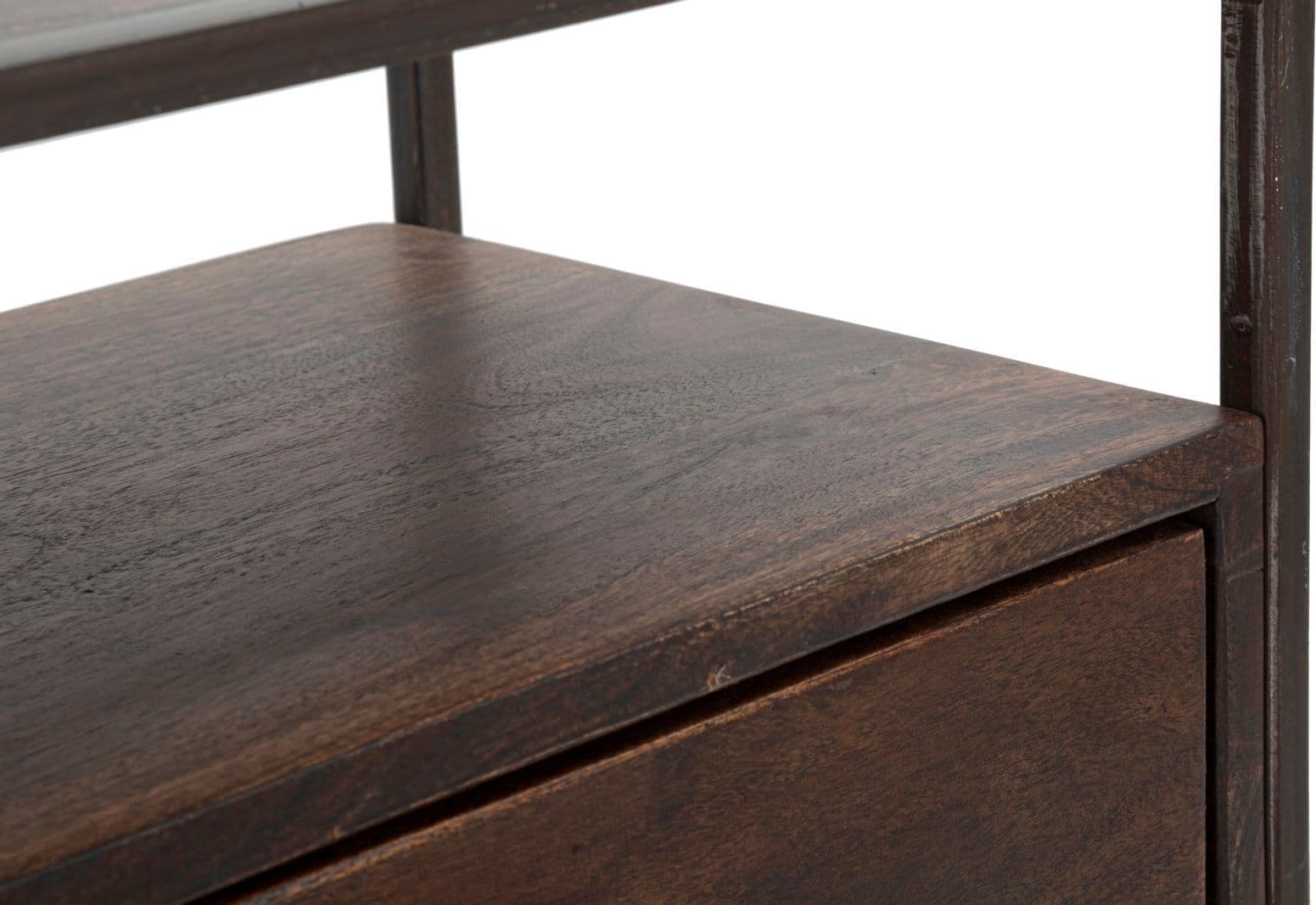 Comodino "Burn" struttura in legno di acacia e metallo per interni in Comodini Decor Space - Altamura, commercioVirtuoso.it