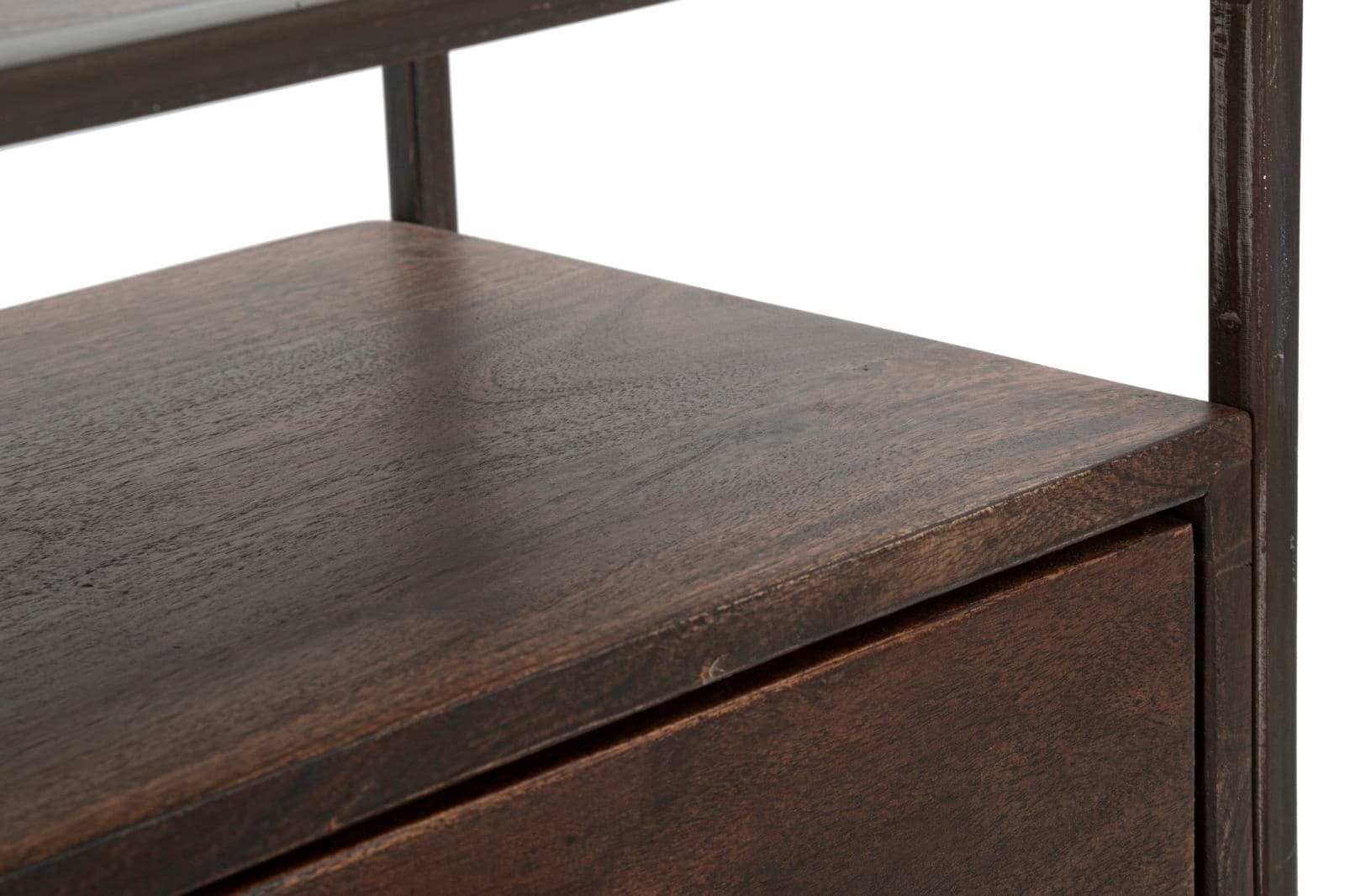 Comodino "Burn" struttura in legno di acacia e metallo per interni in Comodini Decor Space - Altamura, commercioVirtuoso.it