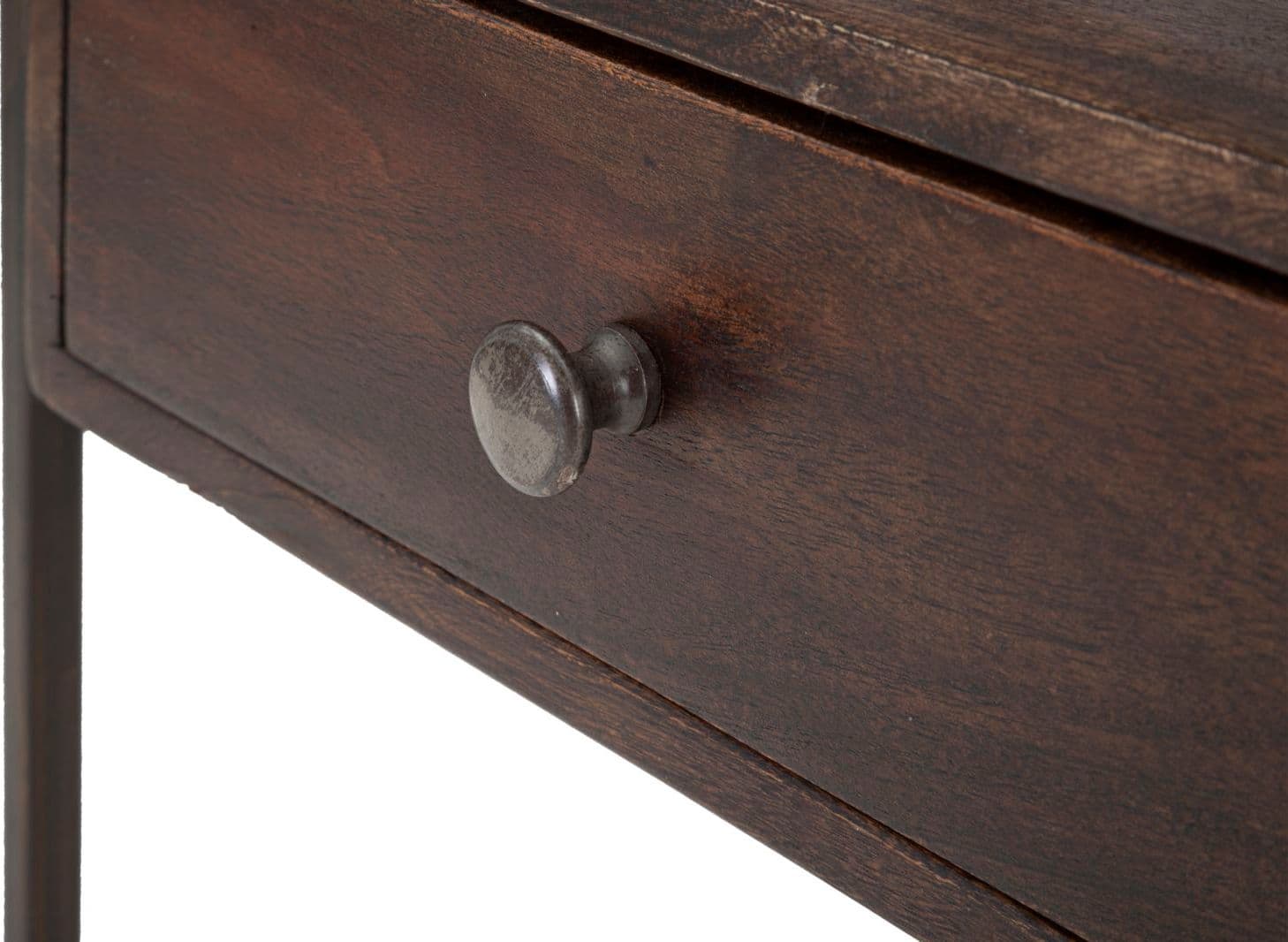Comodino "Burn" struttura in legno di acacia e metallo per interni in Comodini Decor Space - Altamura, commercioVirtuoso.it