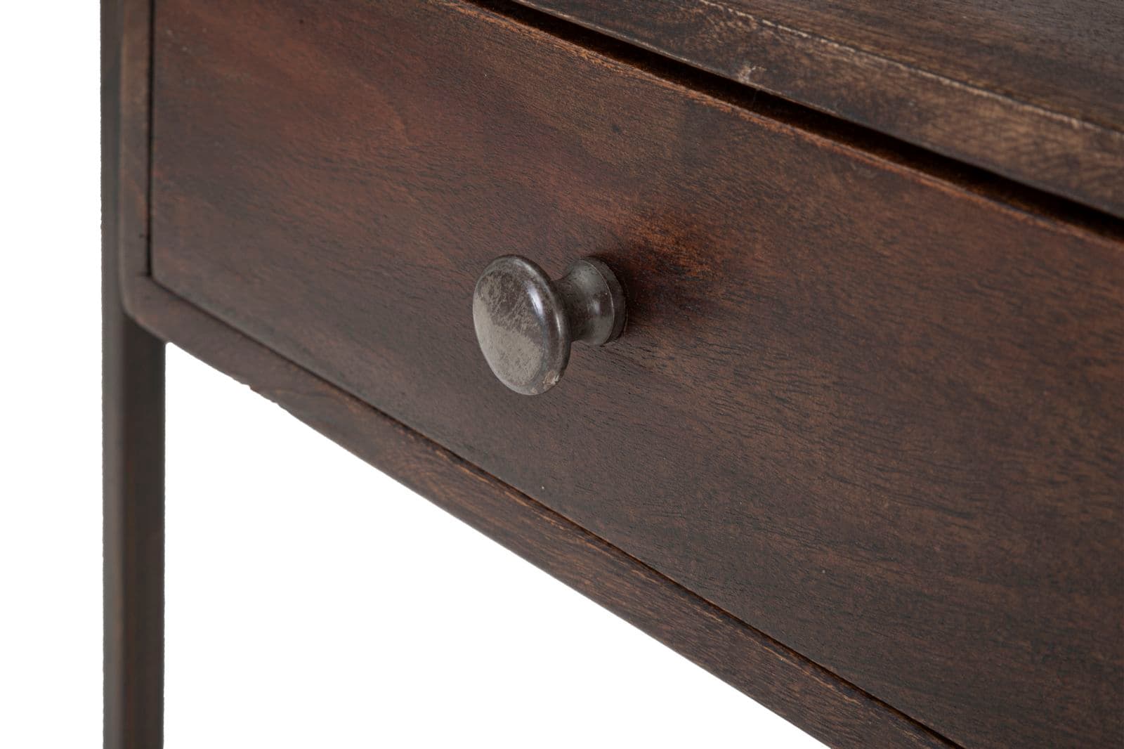 Comodino "Burn" struttura in legno di acacia e metallo per interni in Comodini Decor Space - Altamura, commercioVirtuoso.it