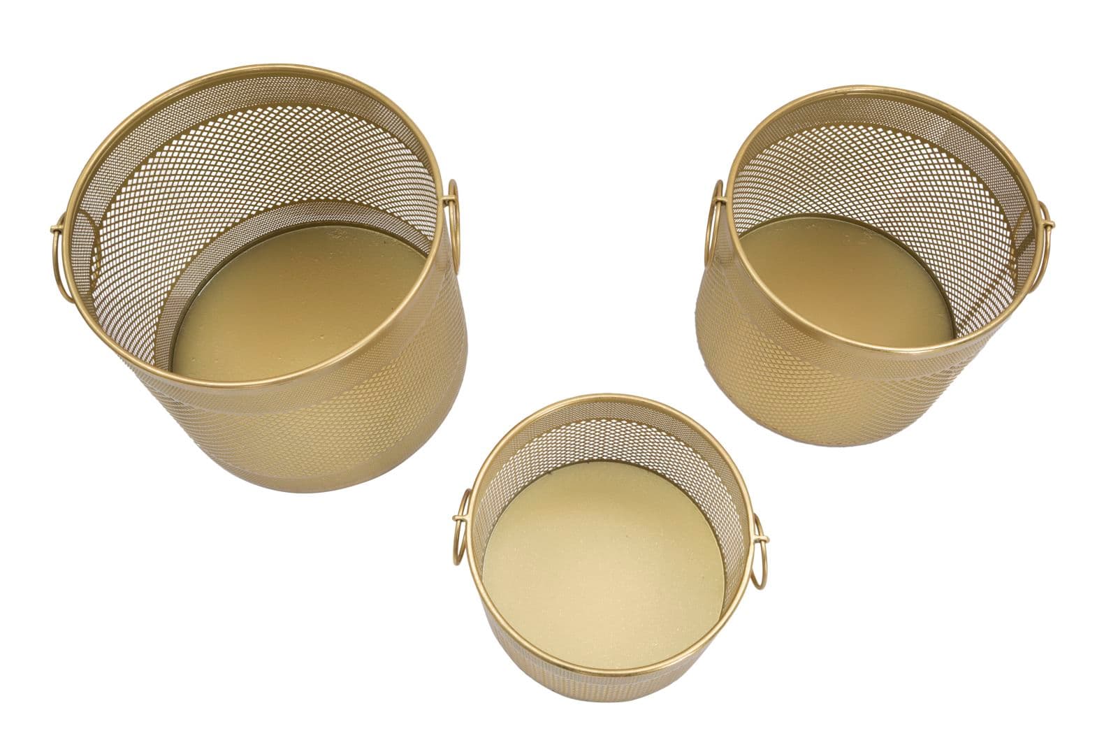 Porta vasi struttura in metallo color oro per interni set da 3 in Portavasi Decor Space - Altamura, commercioVirtuoso.it