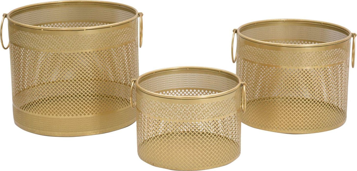 Porta vasi struttura in metallo color oro per interni set da 3 in Portavasi Decor Space - Altamura, commercioVirtuoso.it