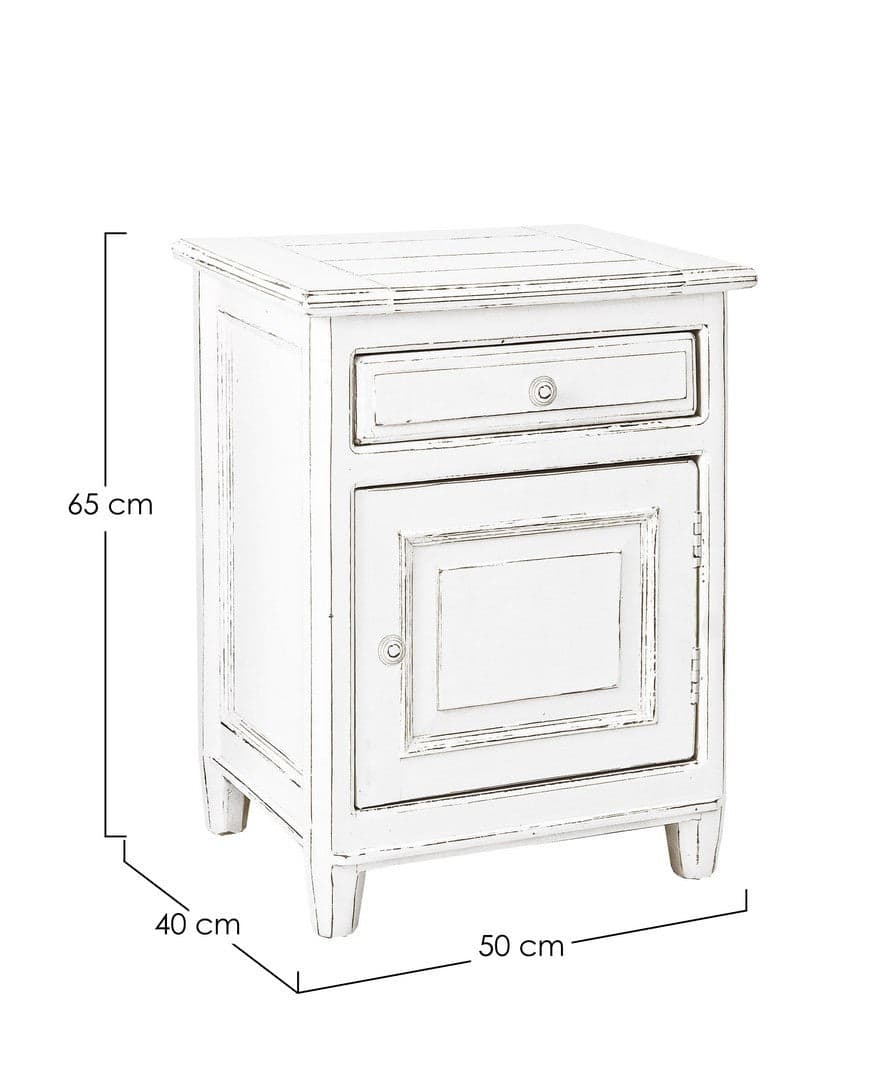 Comodino "Colette" per camera, Struttura In Legno Mango Massiccio,Verniciatura A Base Di Nitrocellulosa,Schienali E Laterali In Mdf in Comodini Decor Space - Altamura, commercioVirtuoso.it