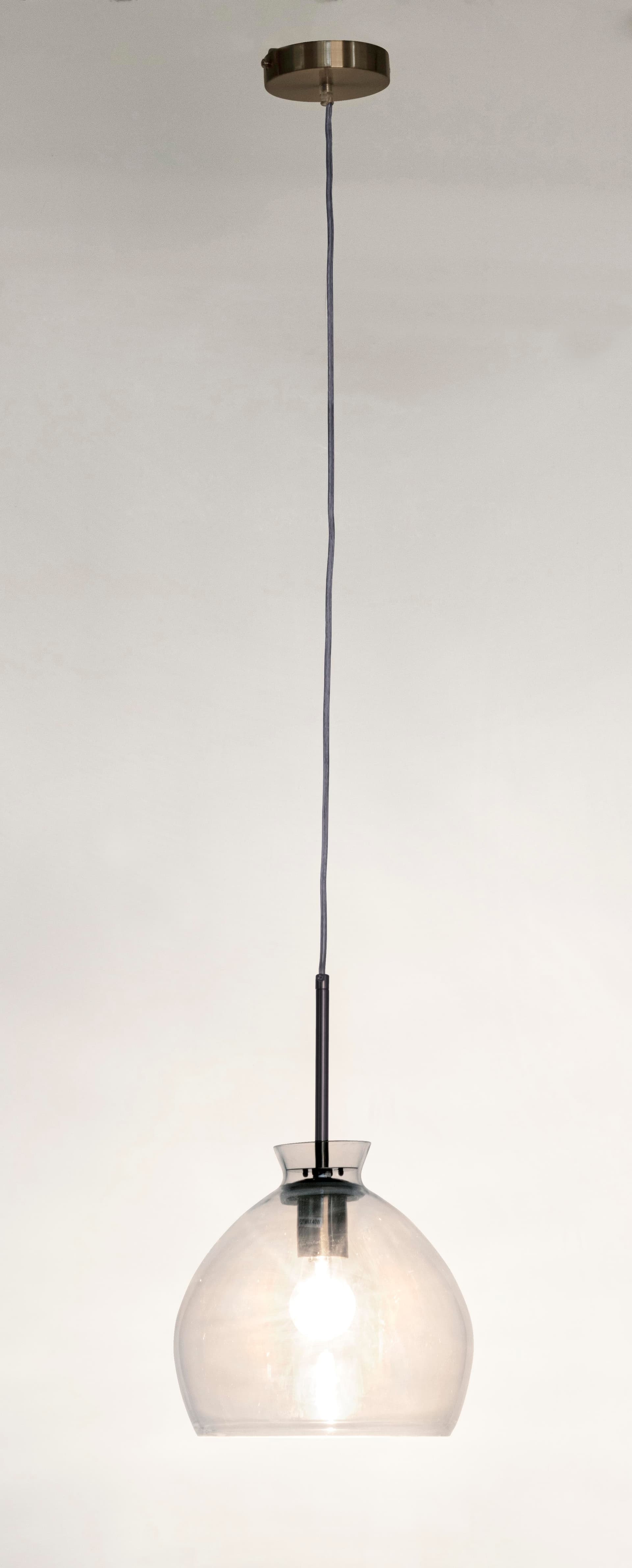 Lampadario "1 Luce Sparkle"  acciaio e vetro in Lampade a sospensione Decor Space - Altamura, commercioVirtuoso.it