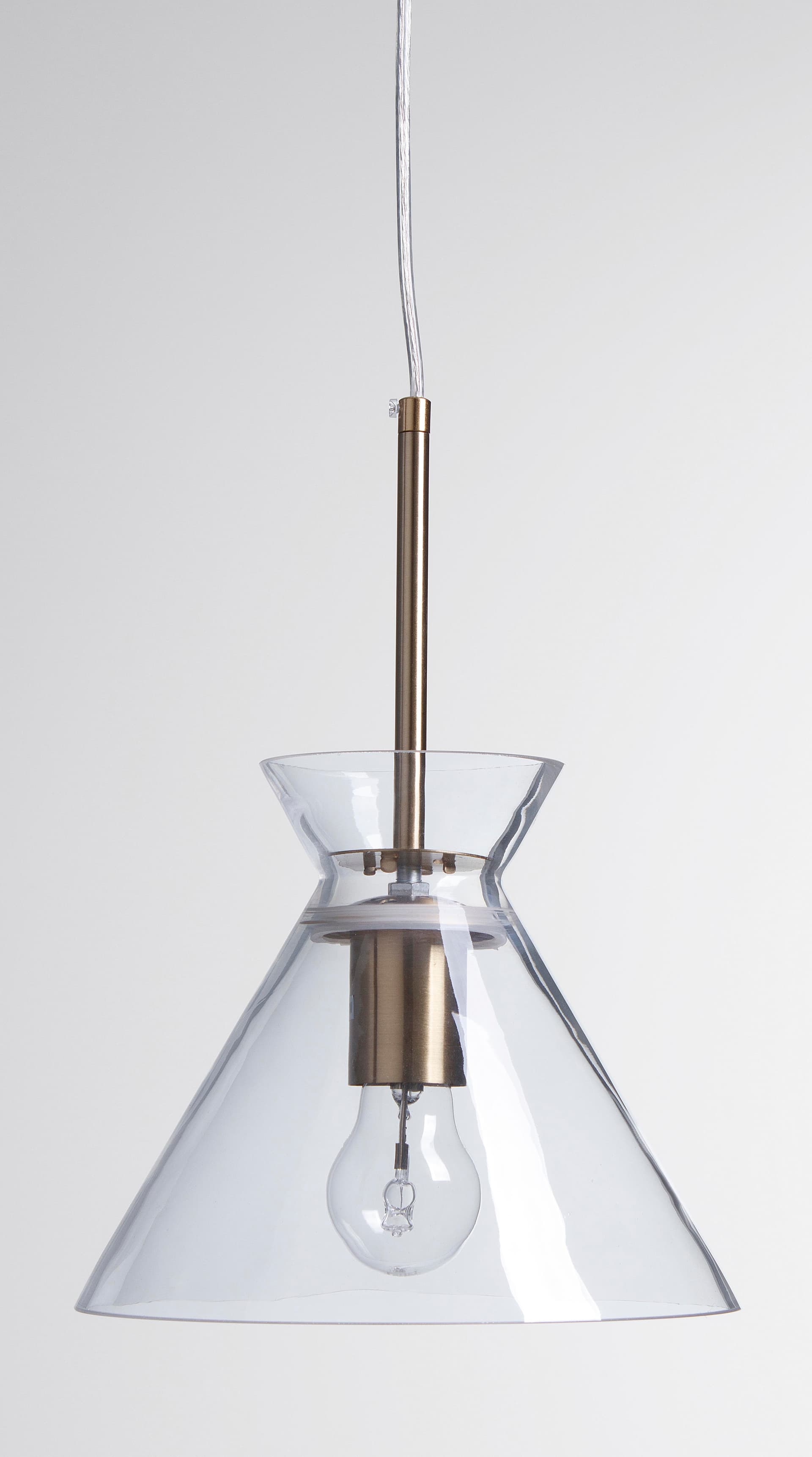 Lampadario "1 Luce Sparkle"  acciaio e vetro in Lampade a sospensione Decor Space - Altamura, commercioVirtuoso.it
