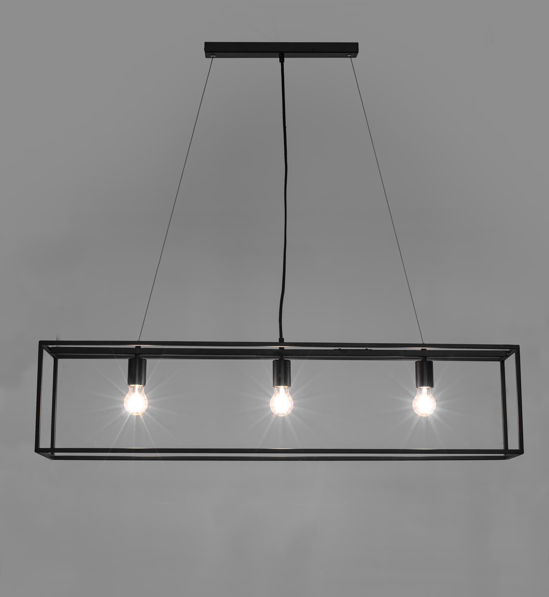 Lampadario "Belleville" 3 luci in acciaio 110x20x25h in Lampade a sospensione Decor Space - Altamura, commercioVirtuoso.it