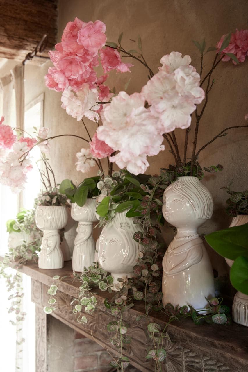Statua decorativa "Sposi" porta fiori da interno ed esterno in resina h 13 cm - 3
