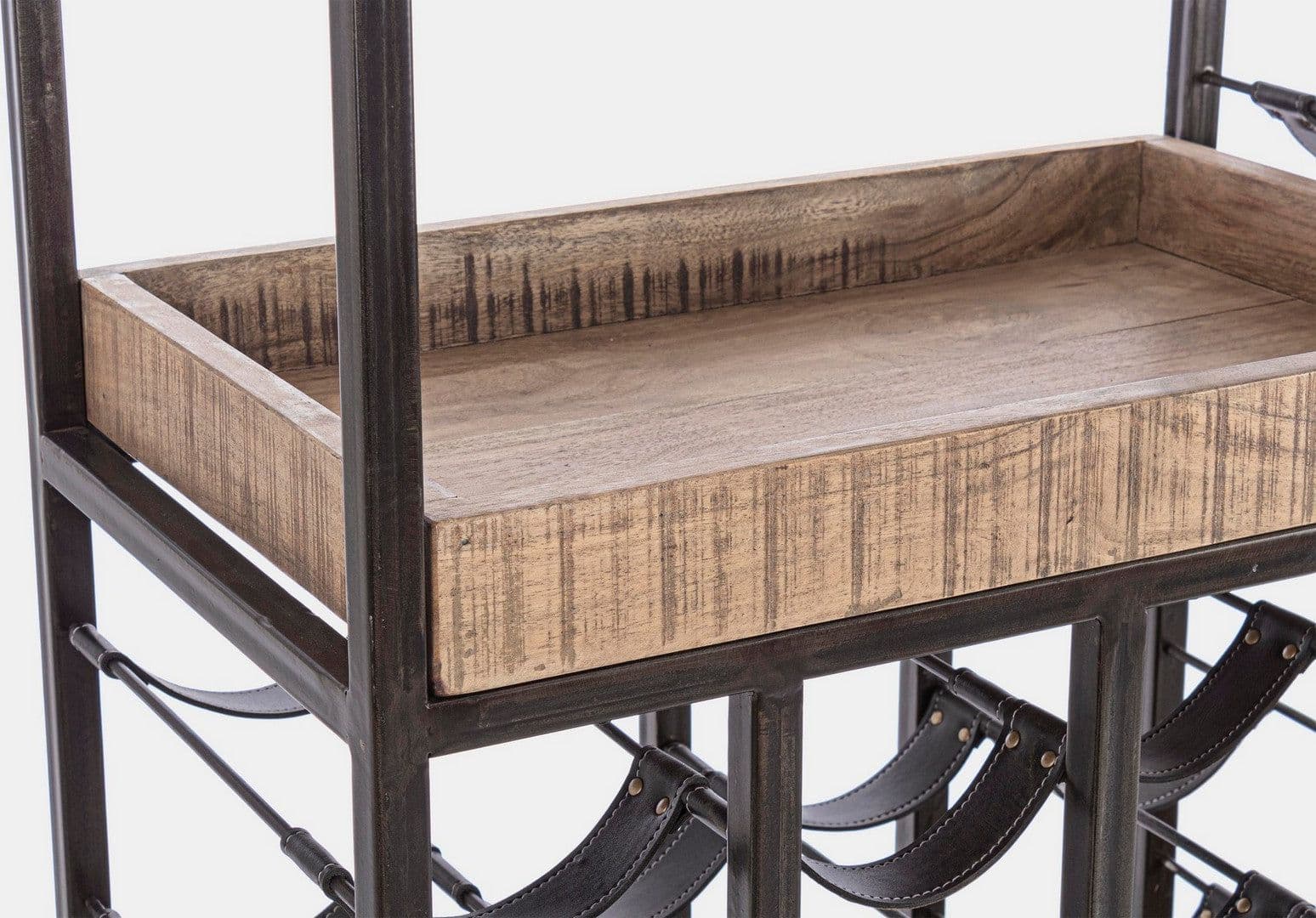 Mobile per interno "Elmer" porta bottiglie con struttura in acciaio, 86 x 35 x 180 cm in Porta bottiglie da vino Decor Space - Altamura, commercioVirtuoso.it