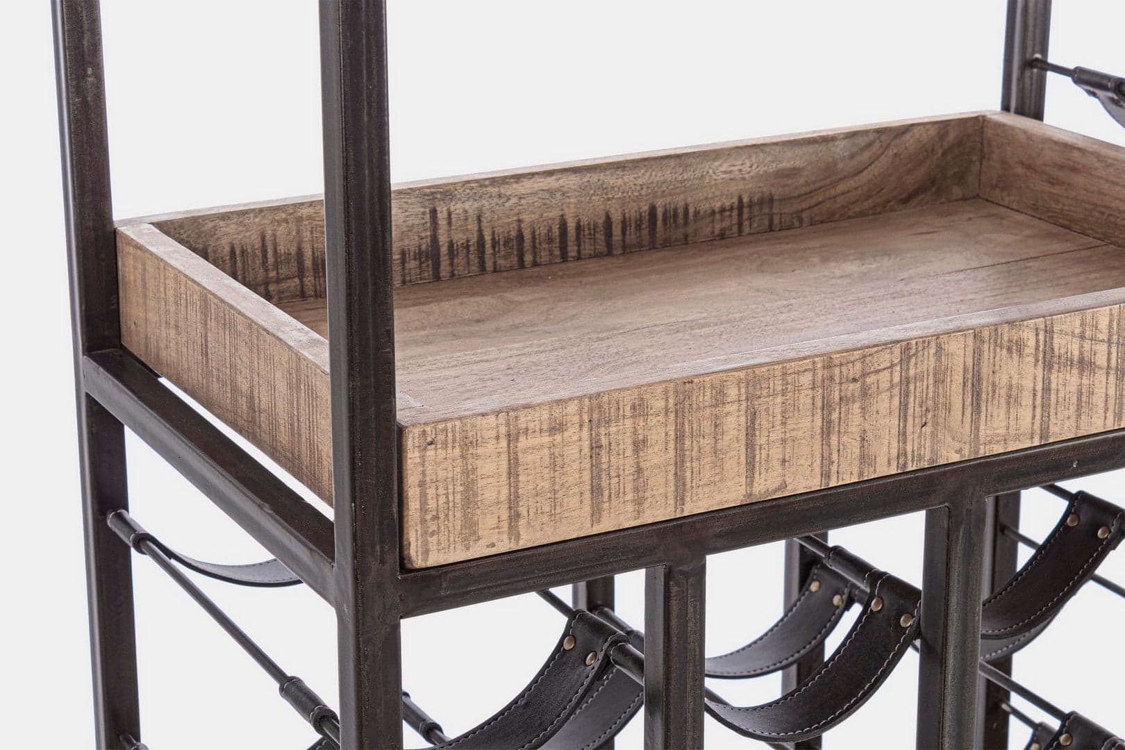 Mobile per interno "Elmer" porta bottiglie con struttura in acciaio, 86 x 35 x 180 cm in Porta bottiglie da vino Decor Space - Altamura, commercioVirtuoso.it