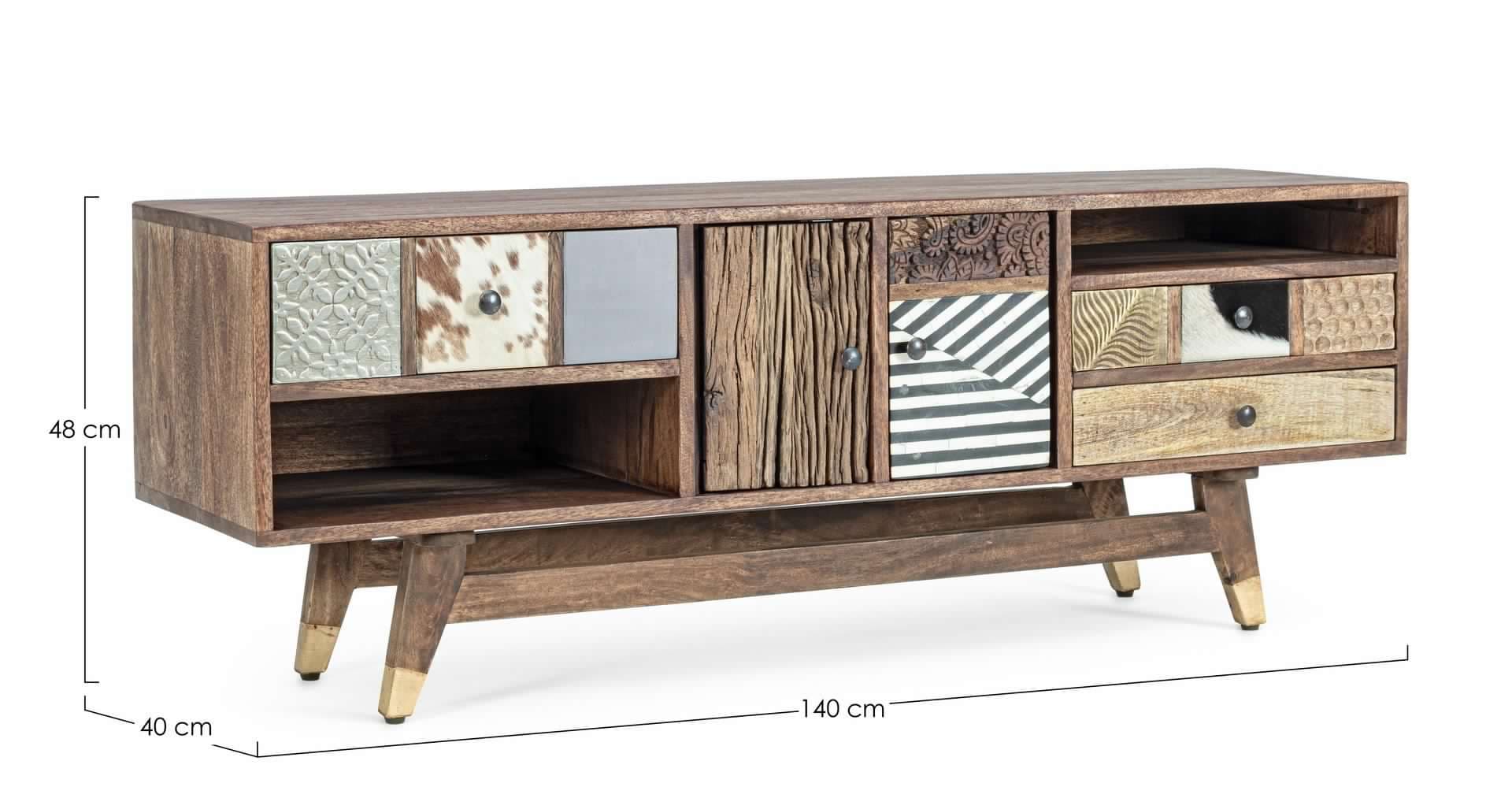 Mobile porta TV "Dhaval" per interno 140 x 40 x 48h cm in Pareti attrezzate Decor Space - Altamura, commercioVirtuoso.it