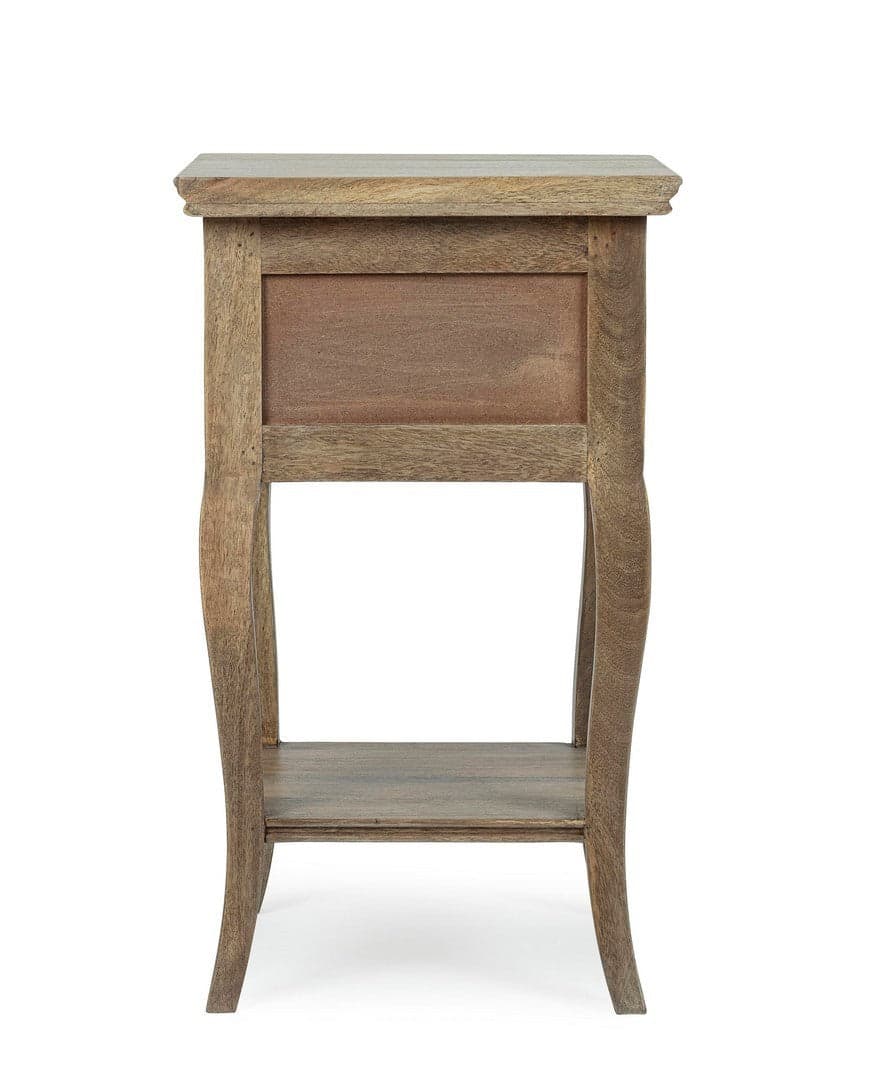 Comodino "Domitille" per camera, Struttura In Legno Di Mango, Schienale E Fondo Cassetti In Mdf in Comodini Decor Space - Altamura, commercioVirtuoso.it