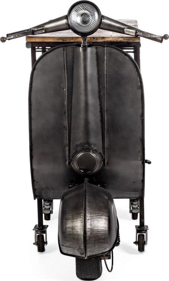Consolle da bar "Vespa Replica" moderno con piano in legno, ruote, 183 x 43 x 105 cm in Console e tavoli da divano Decor Space - Altamura, commercioVirtuoso.it