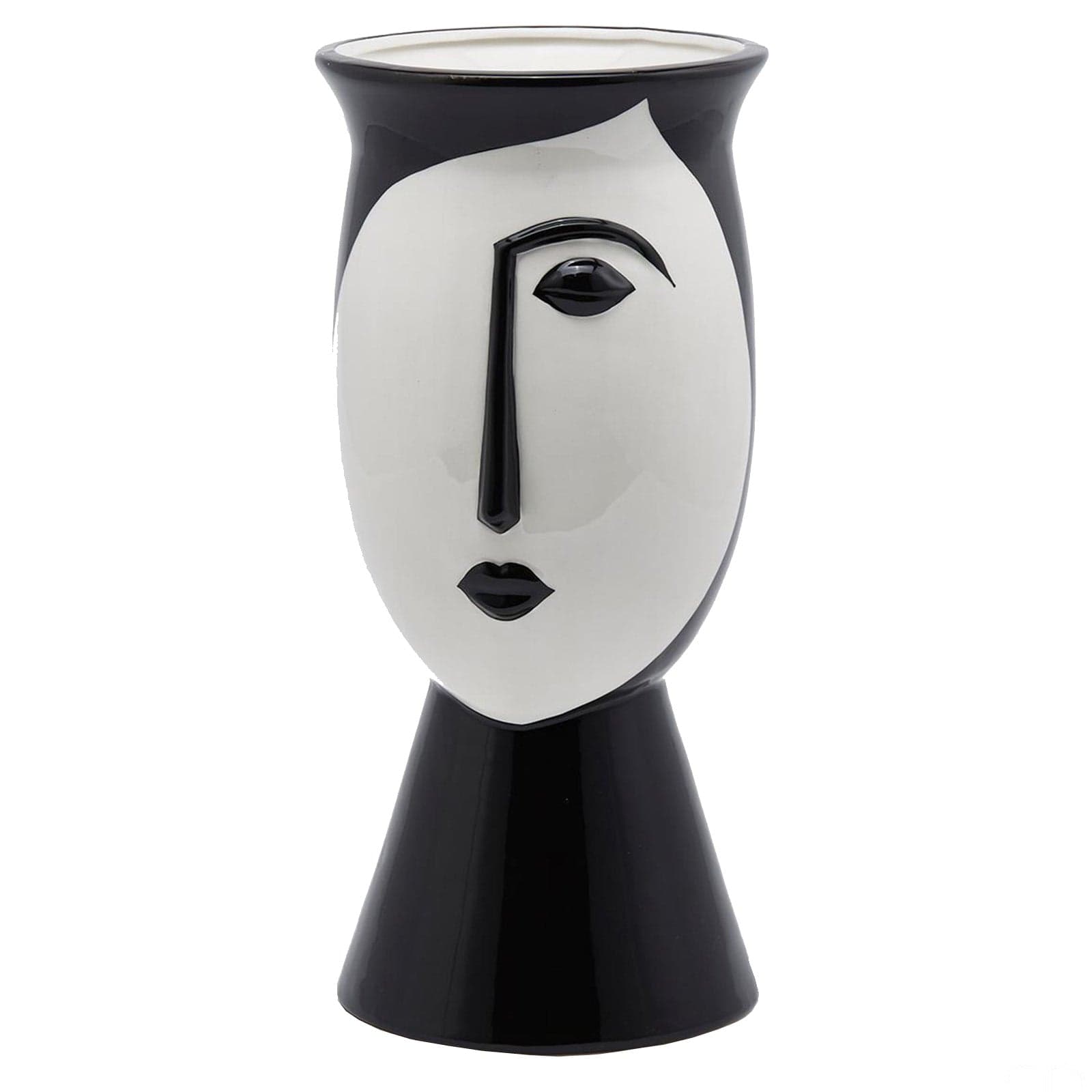 Vaso Faccia decorativa porta fiori o piante in ceramica volto bianco e nero Edg in Vasi tradizionali Decor Space - Altamura, commercioVirtuoso.it