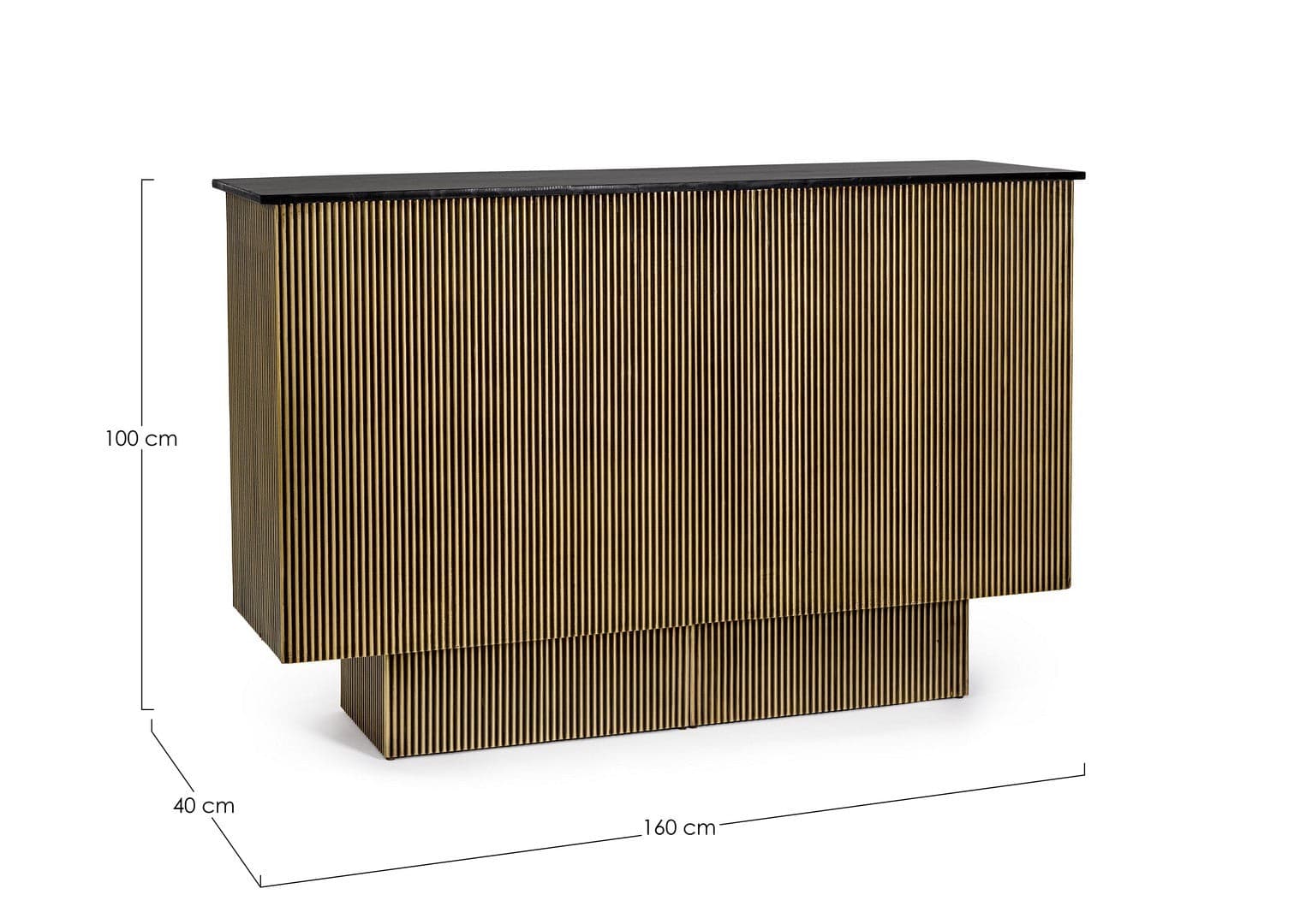 Mobile da bar "Virat" in legno di mango, struttura in mdf da 160 x 40 x 100 cm in Porta bottiglie da vino Decor Space - Altamura, commercioVirtuoso.it