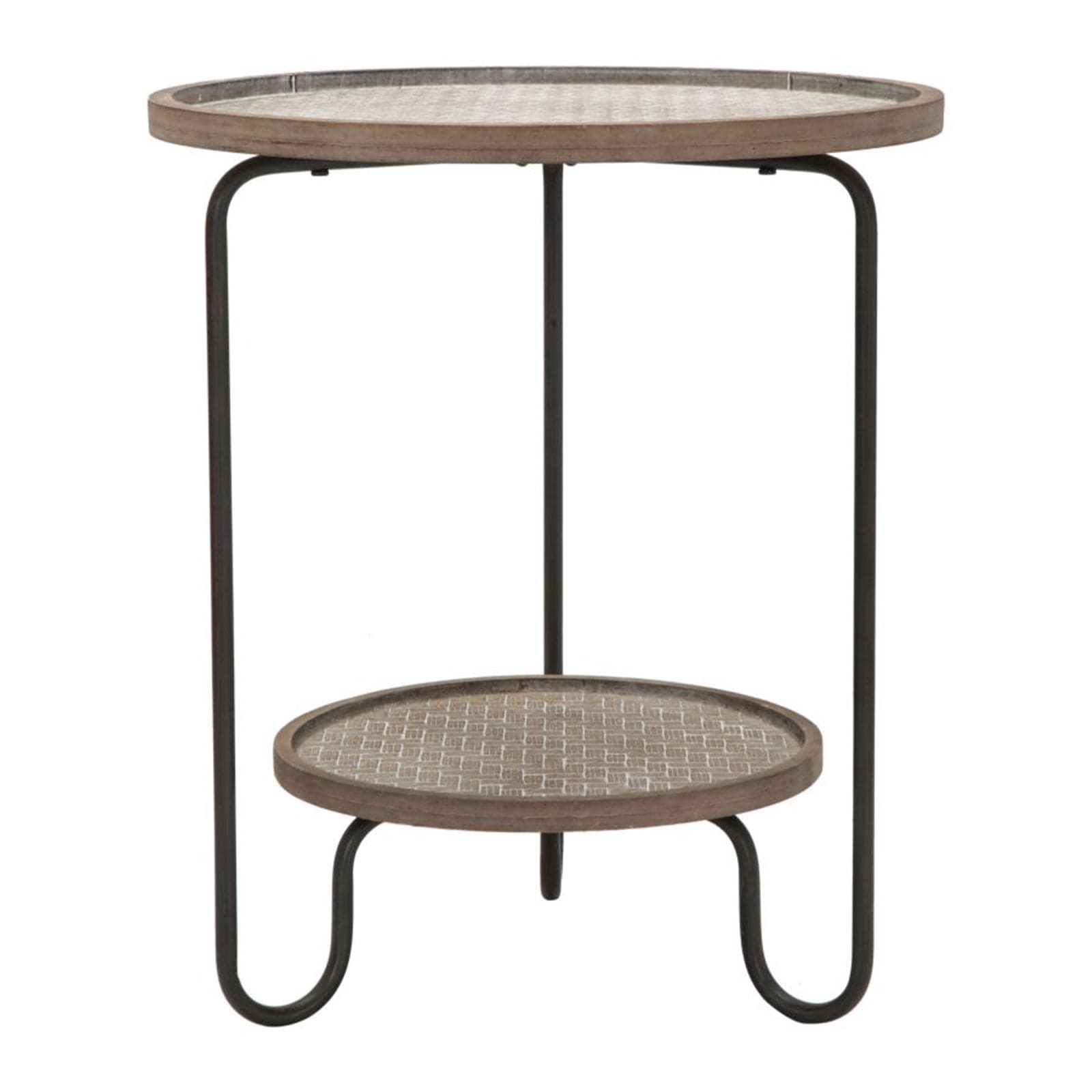 Tavolinetto "Arex" struttura in ferro con 2 ripiani in legno per interni in Console e tavoli da divano Decor Space - Altamura, commercioVirtuoso.it