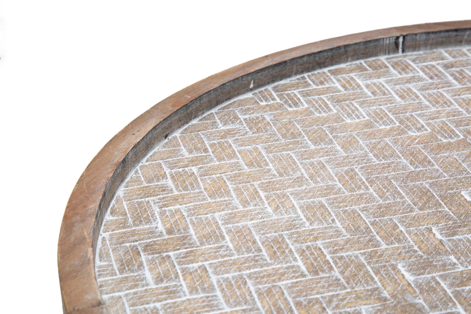 Tavolinetto "Arex" struttura in ferro con 2 ripiani in legno per interni in Console e tavoli da divano Decor Space - Altamura, commercioVirtuoso.it