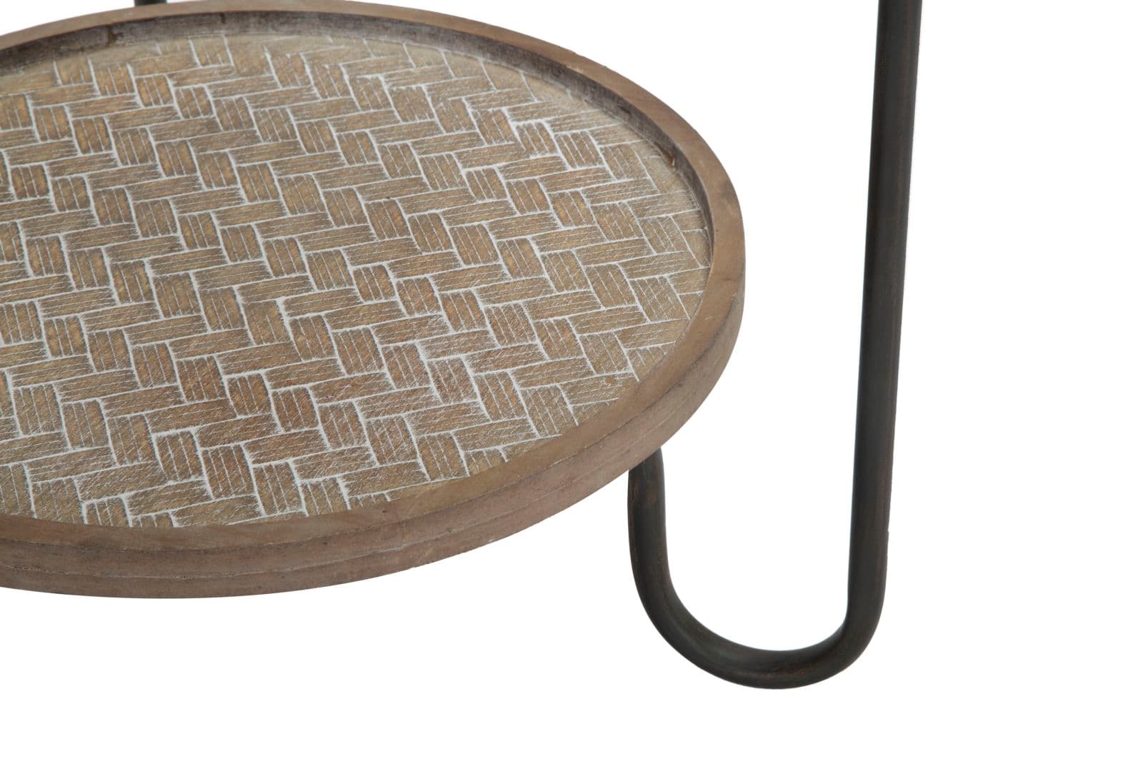 Tavolinetto "Arex" struttura in ferro con 2 ripiani in legno per interni in Console e tavoli da divano Decor Space - Altamura, commercioVirtuoso.it