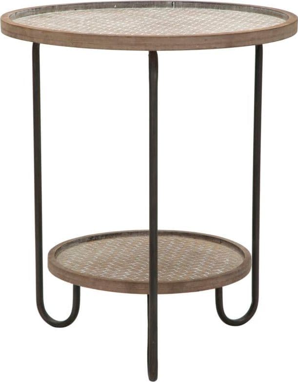 Tavolinetto "Arex" struttura in ferro con 2 ripiani in legno per interni in Console e tavoli da divano Decor Space - Altamura, commercioVirtuoso.it
