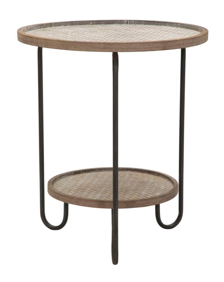 Tavolinetto "Arex" struttura in ferro con 2 ripiani in legno per interni in Console e tavoli da divano Decor Space - Altamura, commercioVirtuoso.it