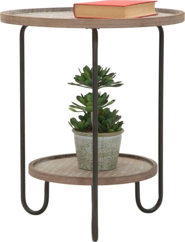 Tavolinetto "Arex" struttura in ferro con 2 ripiani in legno per interni in Console e tavoli da divano Decor Space - Altamura, commercioVirtuoso.it