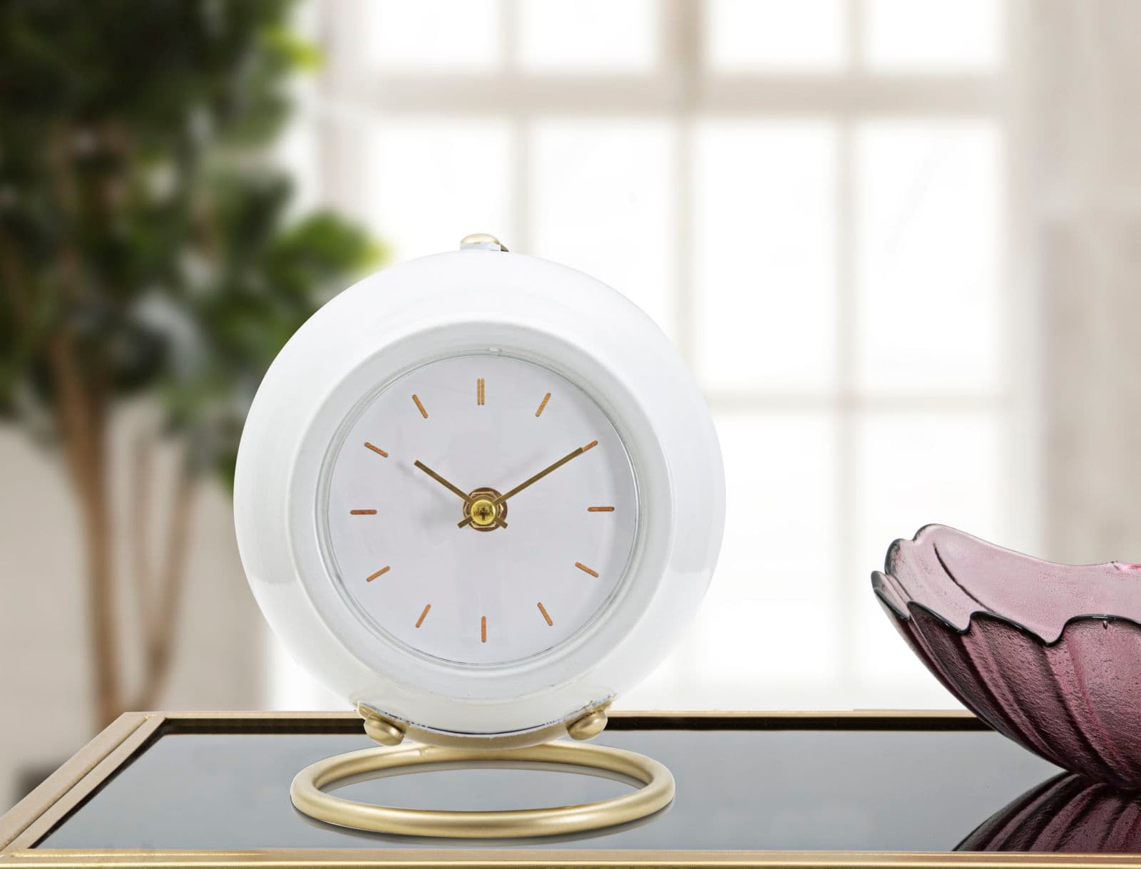 Orologio da tavolo in plastica con base in metallo per arredo in Orologi da parete Decor Space - Altamura, commercioVirtuoso.it