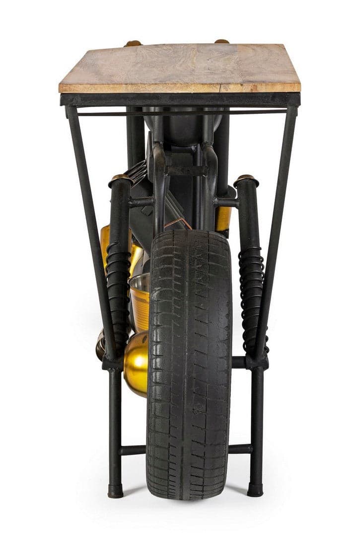 Consolle da bar "Moto Speed"  moderno con piano in legno, struttura in acciaio 183 x 44 x 86 cm in Console e tavoli da divano Decor Space - Altamura, commercioVirtuoso.it
