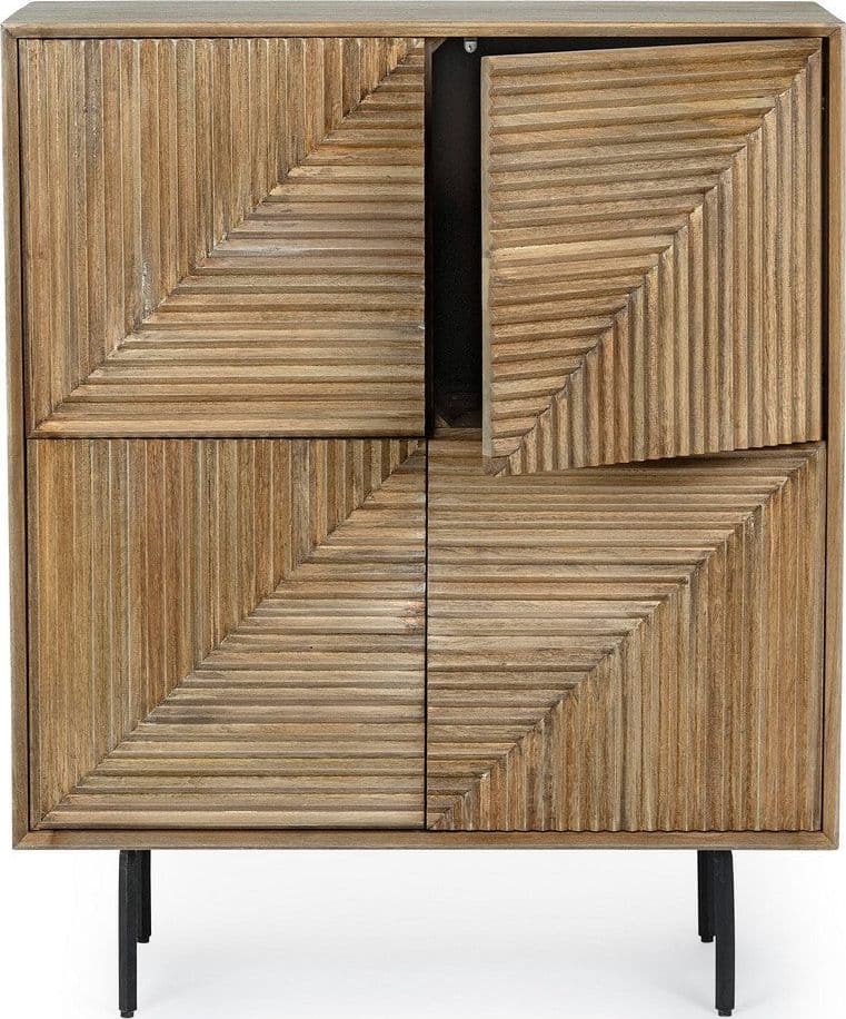 Comodino "Darsey" per camera, Struttura In Legno Di Mango, Schienale In Mdf in Comodini Decor Space - Altamura, commercioVirtuoso.it
