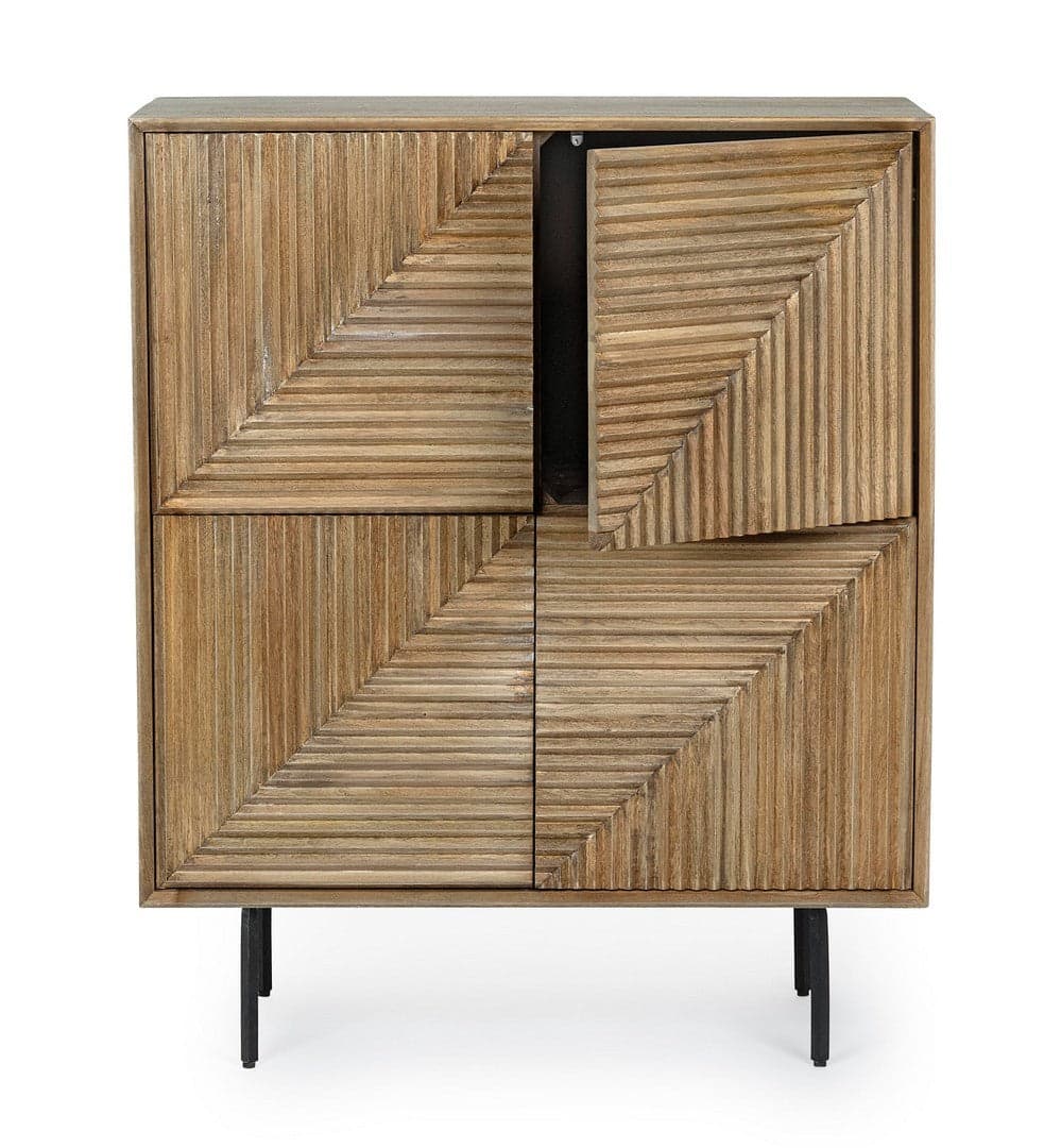 Comodino "Darsey" per camera, Struttura In Legno Di Mango, Schienale In Mdf in Comodini Decor Space - Altamura, commercioVirtuoso.it