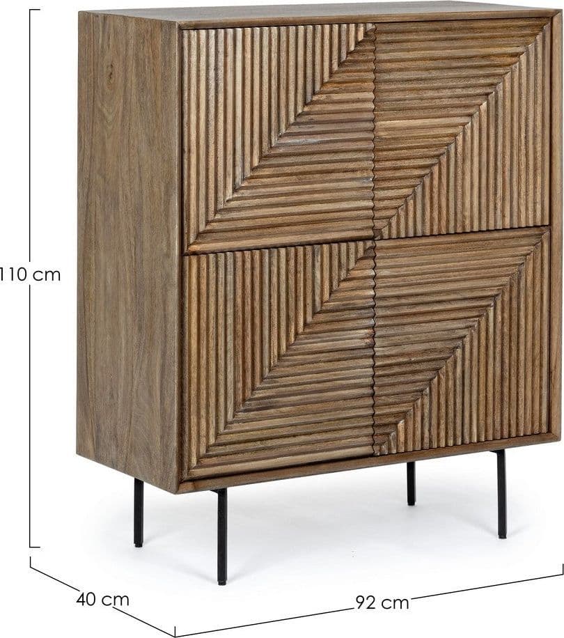 Comodino "Darsey" per camera, Struttura In Legno Di Mango, Schienale In Mdf in Comodini Decor Space - Altamura, commercioVirtuoso.it
