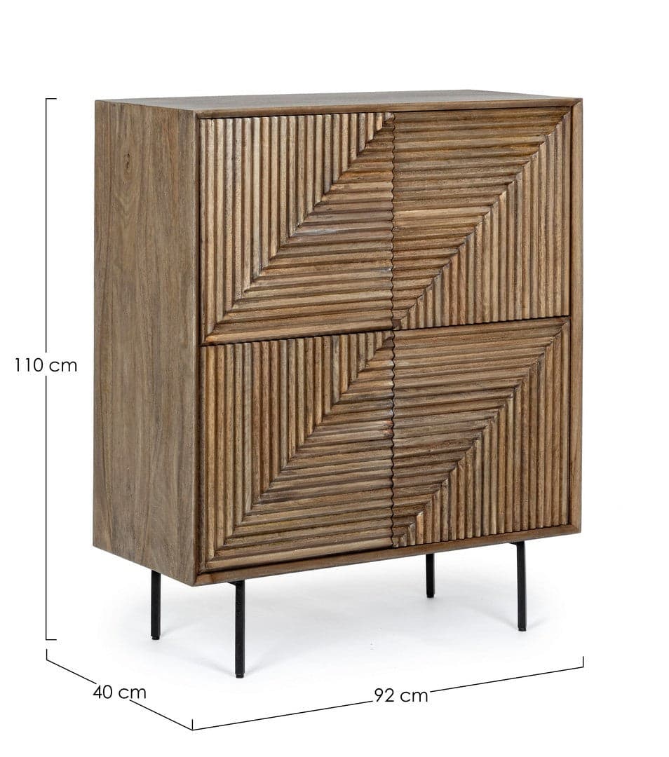 Comodino "Darsey" per camera, Struttura In Legno Di Mango, Schienale In Mdf in Comodini Decor Space - Altamura, commercioVirtuoso.it