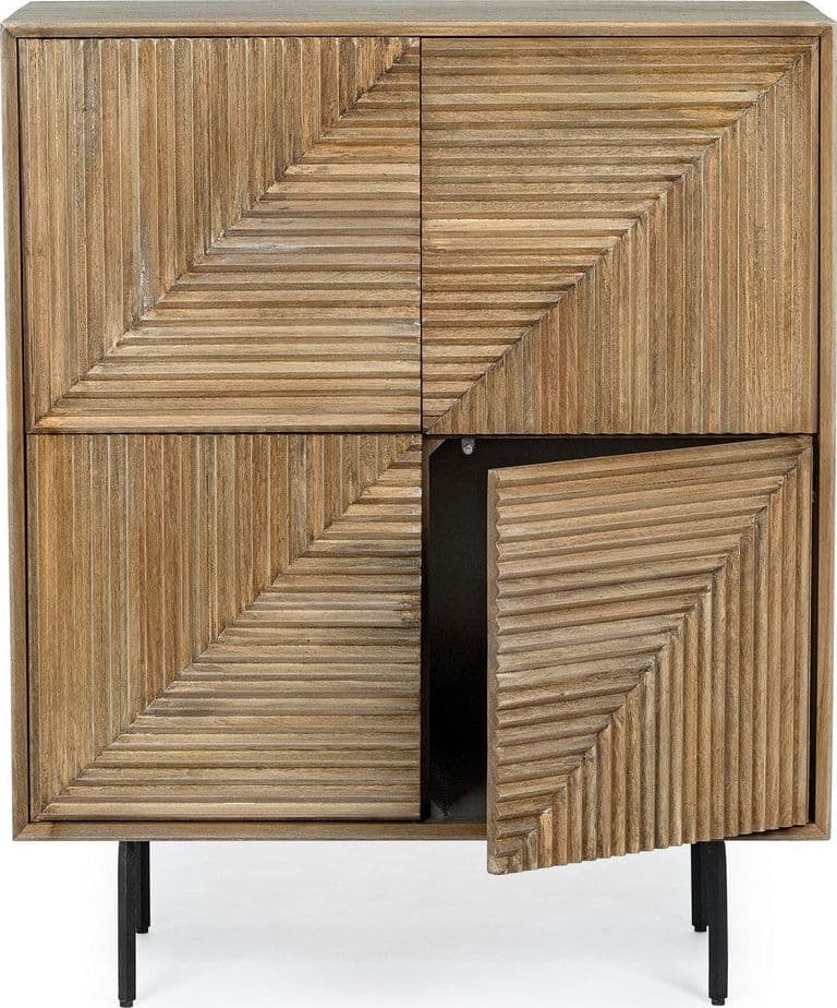 Comodino "Darsey" per camera, Struttura In Legno Di Mango, Schienale In Mdf in Comodini Decor Space - Altamura, commercioVirtuoso.it
