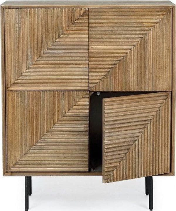 Comodino "Darsey" per camera, Struttura In Legno Di Mango, Schienale In Mdf in Comodini Decor Space - Altamura, commercioVirtuoso.it