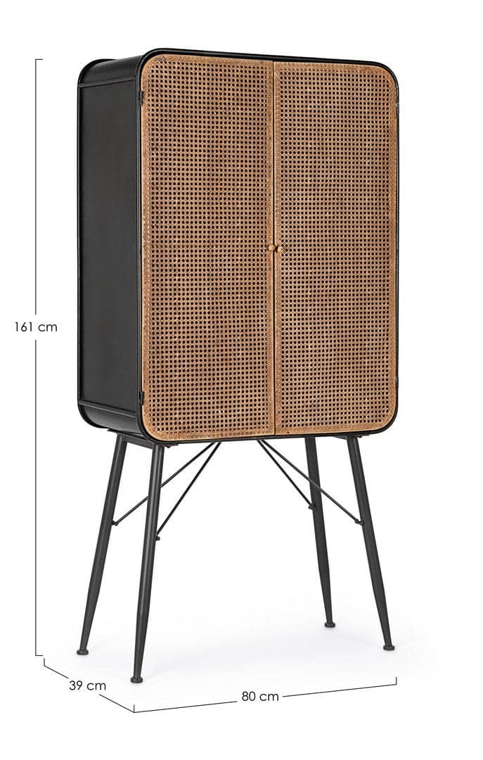 Mobile 2 ante da bar "Elton" con struttura in acciaio e cassetti in legno in Credenze e buffet Decor Space - Altamura, commercioVirtuoso.it