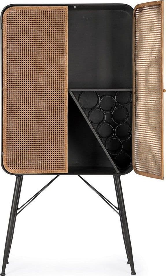 Mobile 2 ante da bar "Elton" con struttura in acciaio e cassetti in legno in Credenze e buffet Decor Space - Altamura, commercioVirtuoso.it