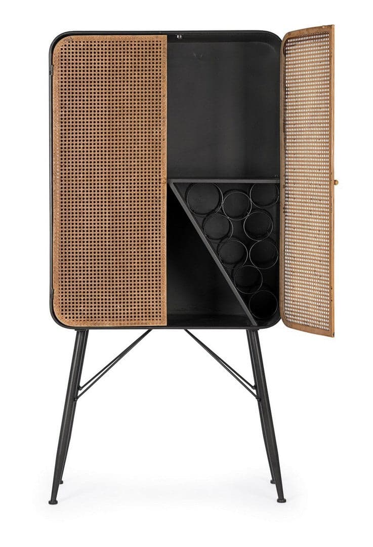 Mobile 2 ante da bar "Elton" con struttura in acciaio e cassetti in legno in Credenze e buffet Decor Space - Altamura, commercioVirtuoso.it