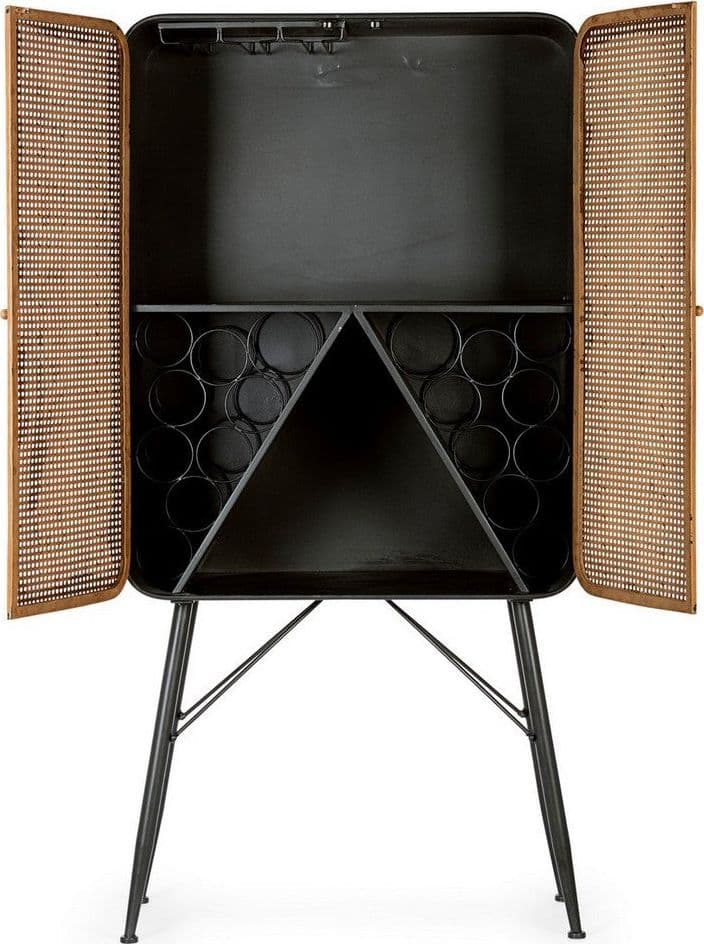 Mobile 2 ante da bar "Elton" con struttura in acciaio e cassetti in legno in Credenze e buffet Decor Space - Altamura, commercioVirtuoso.it