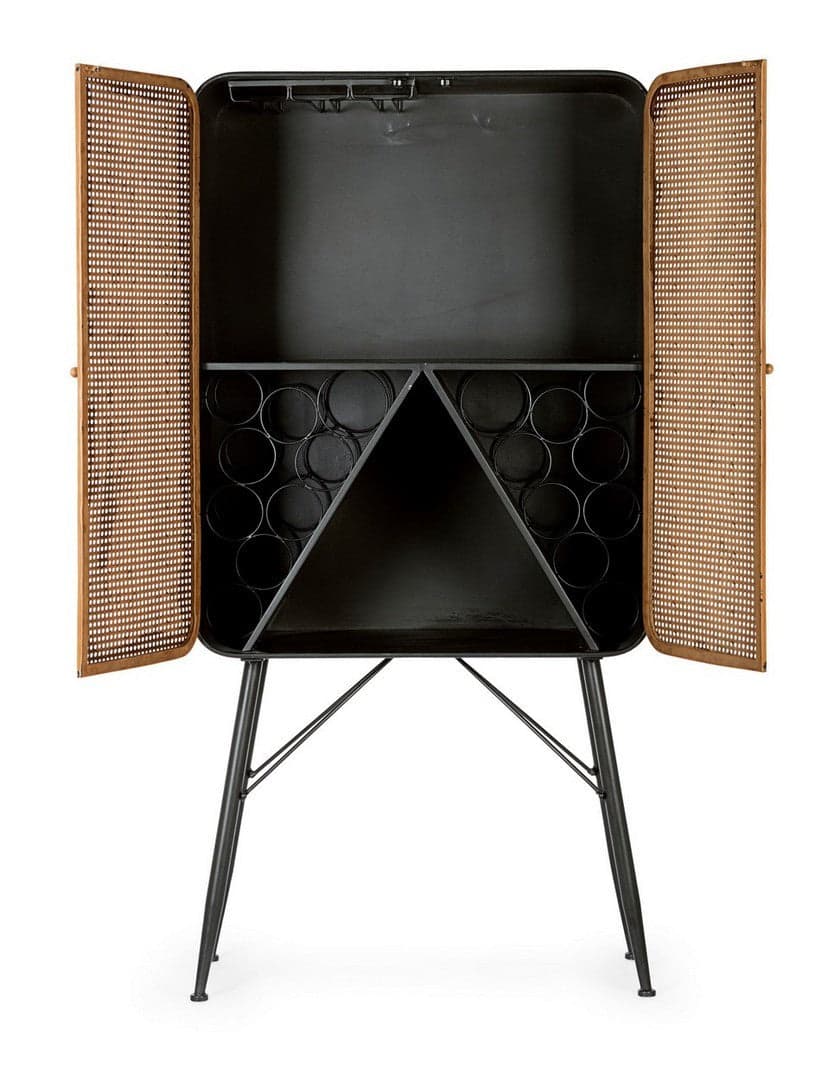 Mobile 2 ante da bar "Elton" con struttura in acciaio e cassetti in legno in Credenze e buffet Decor Space - Altamura, commercioVirtuoso.it