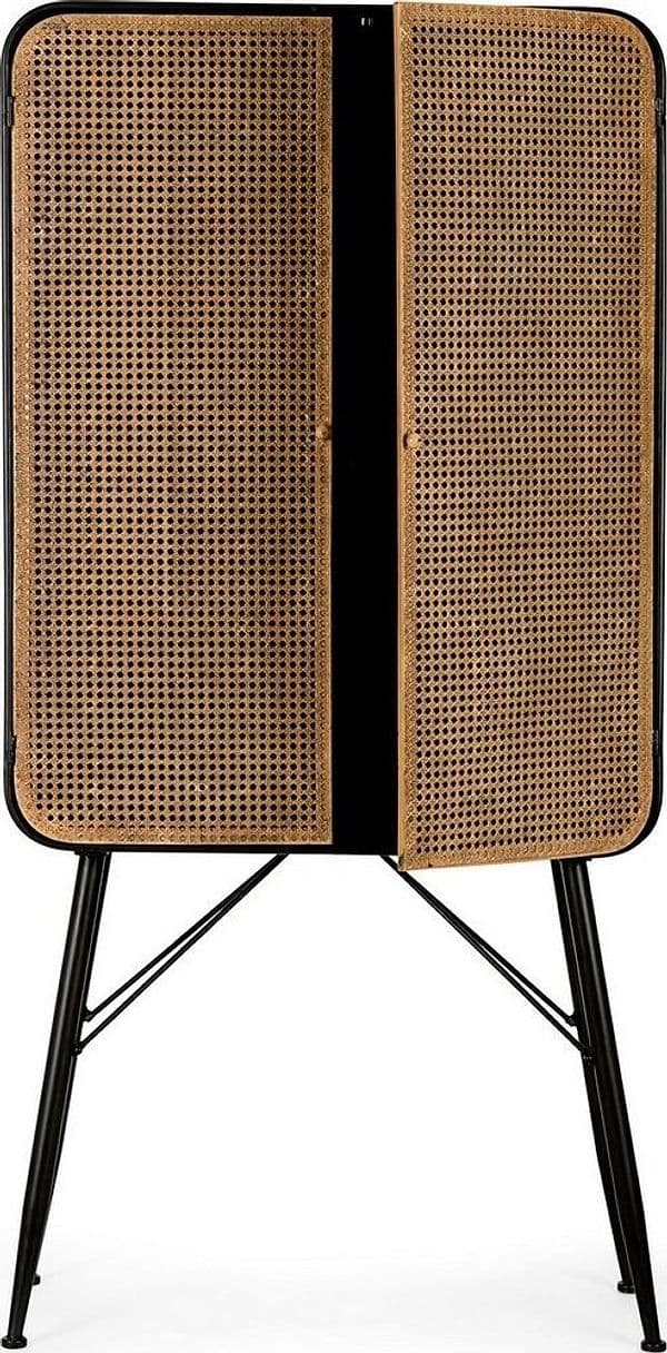 Mobile 2 ante da bar "Elton" con struttura in acciaio e cassetti in legno in Credenze e buffet Decor Space - Altamura, commercioVirtuoso.it