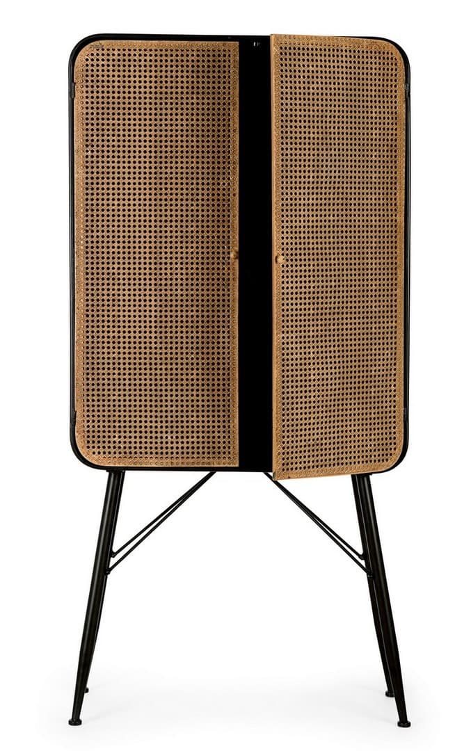 Mobile 2 ante da bar "Elton" con struttura in acciaio e cassetti in legno in Credenze e buffet Decor Space - Altamura, commercioVirtuoso.it