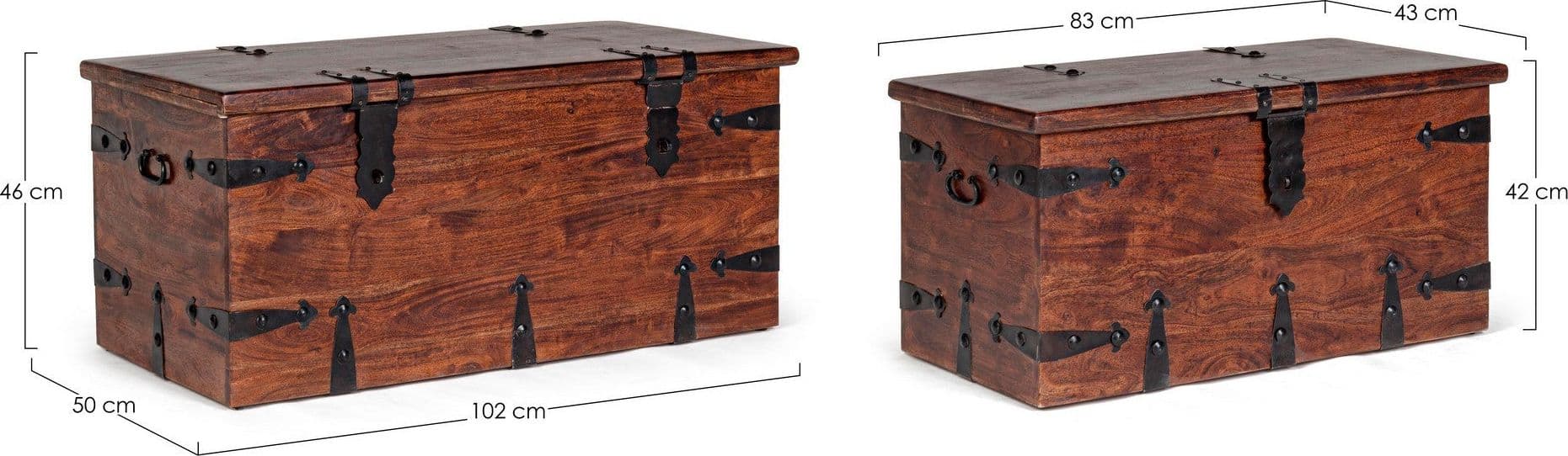 Panche "Jaipur" con contenitore, in legno di Acacia massiccio, per interno in Panche regolabili Decor Space - Altamura, commercioVirtuoso.it