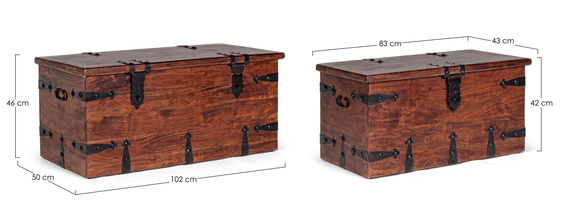 Panche "Jaipur" con contenitore, in legno di Acacia massiccio, per interno in Panche regolabili Decor Space - Altamura, commercioVirtuoso.it