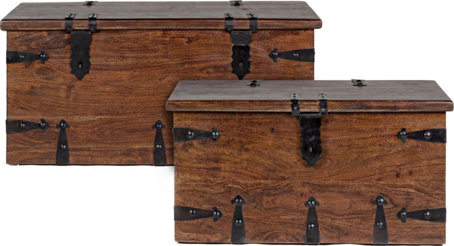 Panche "Jaipur" con contenitore, in legno di Acacia massiccio, per interno in Panche regolabili Decor Space - Altamura, commercioVirtuoso.it