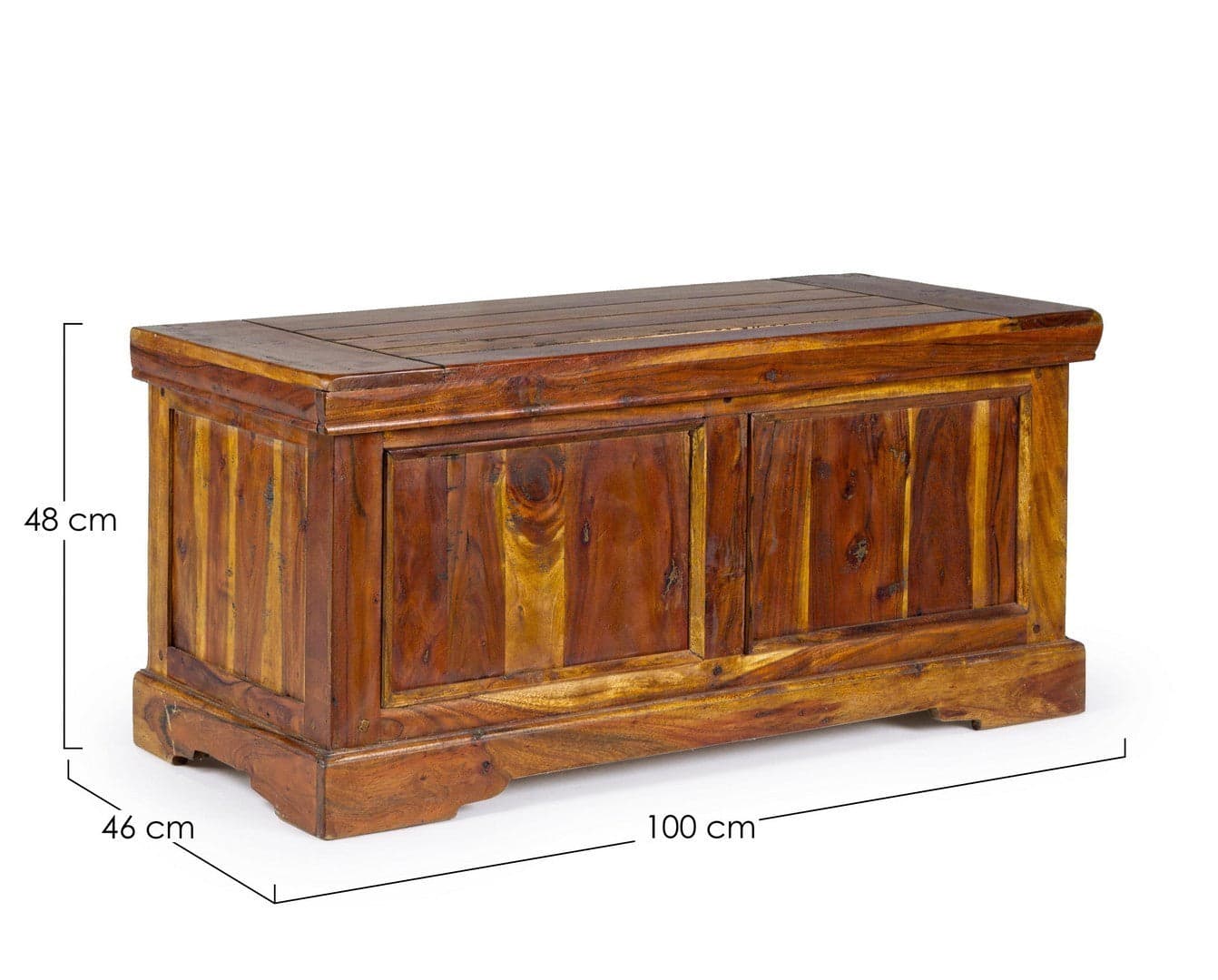 Mobile da bar "Chateaux" in legno di acacia indiano, finitura rustica da 100 x 46 x 48 cm in Porta bottiglie da vino Decor Space - Altamura, commercioVirtuoso.it