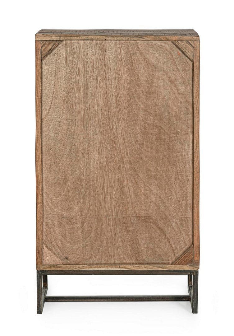 Mobile porta bottiglie "Elmer" con 1 cassetto, struttura in legno d'acacia, da 60 x 32 x 107 cm in Porta bottiglie da vino Decor Space - Altamura, commercioVirtuoso.it