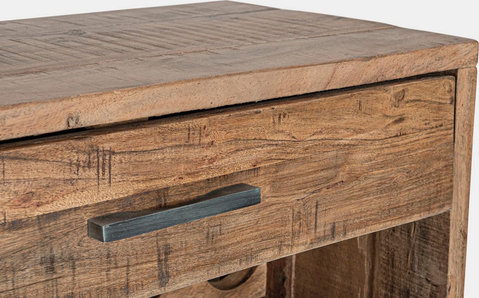 Mobile porta bottiglie "Elmer" con 1 cassetto, struttura in legno d'acacia, da 60 x 32 x 107 cm in Porta bottiglie da vino Decor Space - Altamura, commercioVirtuoso.it